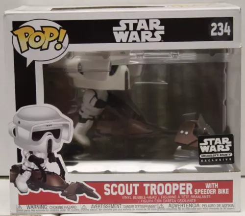 Funko Pop Star Wars SCOUT TROOPER WITH SPEEDER BIKE #234 (2018) Bobble-Head, NEW