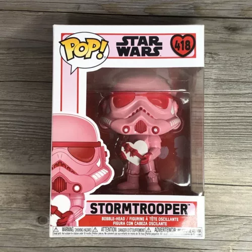 Funko Pop! Stormtrooper Star Wars Pink #418 w/ Protector Sleeve Valentine Heart