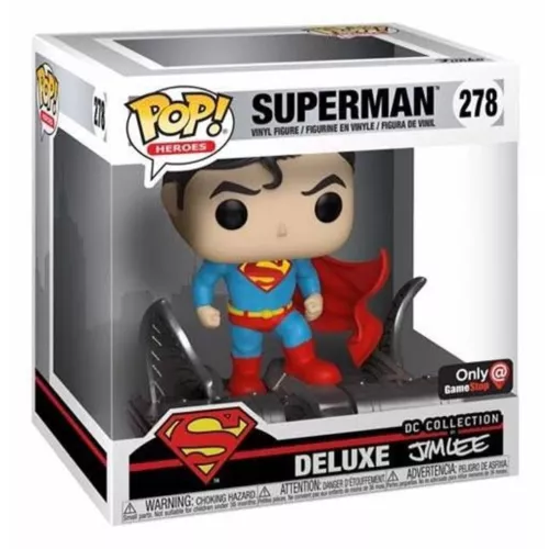 Funko Pop! SUPERMAN Jim Lee Deluxe DC Collection GameStop 278 Figure