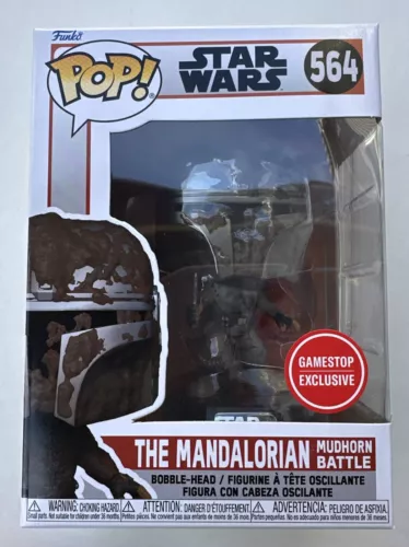 Funko Pop The Mandalorian 564 Mudhorn Battle GameStop Exclusive with Protector