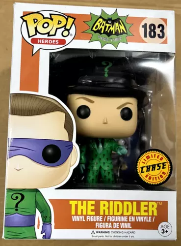 Funko Pop The Riddler 183 DC Heroes Batman Classic TV Series CHASE Vinyl Figure