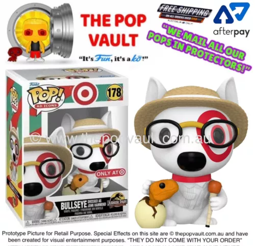 FUNKO POP VINYL AD ICONS TARGET 178 BULLSEYE DRESSED AS JOHN HAMMOND JURASSIC