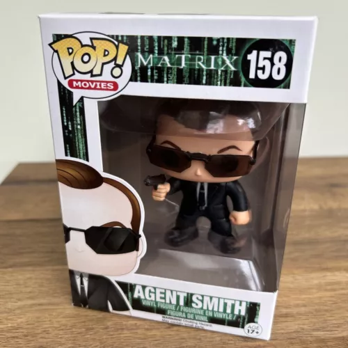 FUNKO POP - VINYL MOVIES - THE MATRIX AGENT SMITH FIGURE #158 BOXED