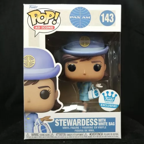 Funko Shop Pop Ad Icons Pan Am 143 Stewardess with White Bag Vinyl Figure