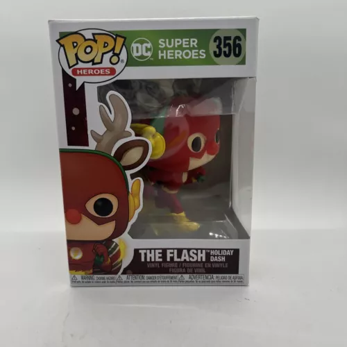 Funko Super Heroes The Flash Holiday Dash Reindeer Figure 356 With Pop Protector