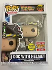 GLOW DOC with HELMET Back to the Future 959 Funko Pop Vinyl Free Protector