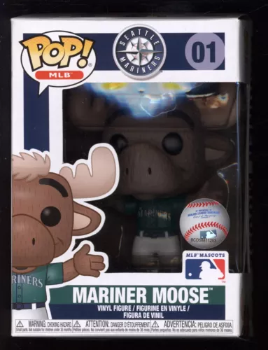 J Funko POP! Baseball Official MLB Seattle Mariners Moose Mascot #1 in Protector