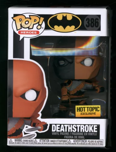 J Funko POP! Heroes Deathstroke #386 Batman Hot Topic Exclusive w/ Protector