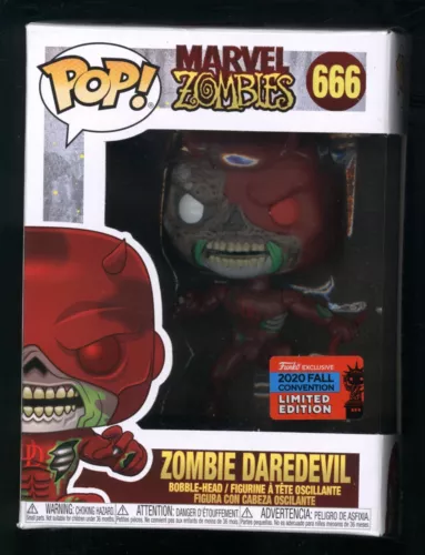 J Funko POP! Marvel Zombie Daredevil #666 LE NY Comic Con Exclusive w Protector