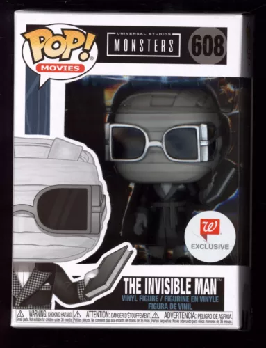 J Funko POP! Movies Monsters | Invisible Man #608 Walgreens Exclusive w/ Shield