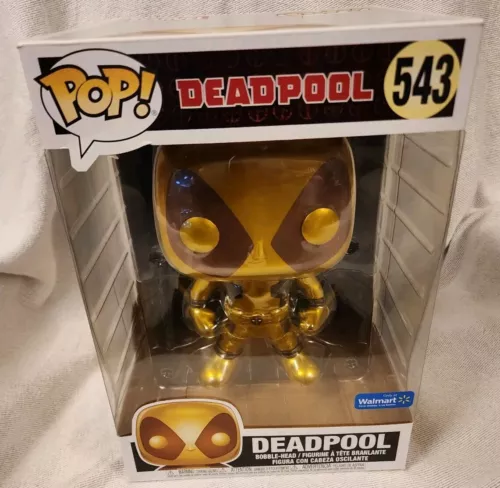 L@@K Funko Pop! Jumbo: Marvel  Deadpool #544 Gold Metallic Walmart Exclusive 10”