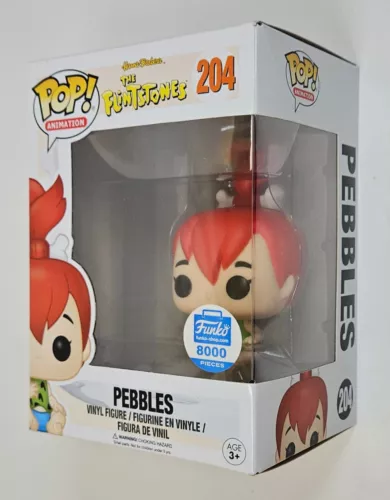 PEBBLES FUNKO POP FIGURE FLINTSTONES FUNKO SHOP EXCLUSIVE  #204 2017 BOX WEAR