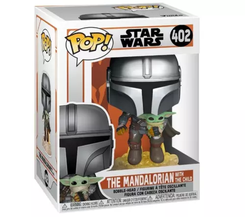 Pop! Star Wars The Mandalorian Flying with Child #402 Figure Funko