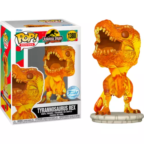 TYRANNOSAURUS REX AMBER EXC 30TH ANNIVER FUNKO POP JURASSIC PARK #1380 PRE ORDER