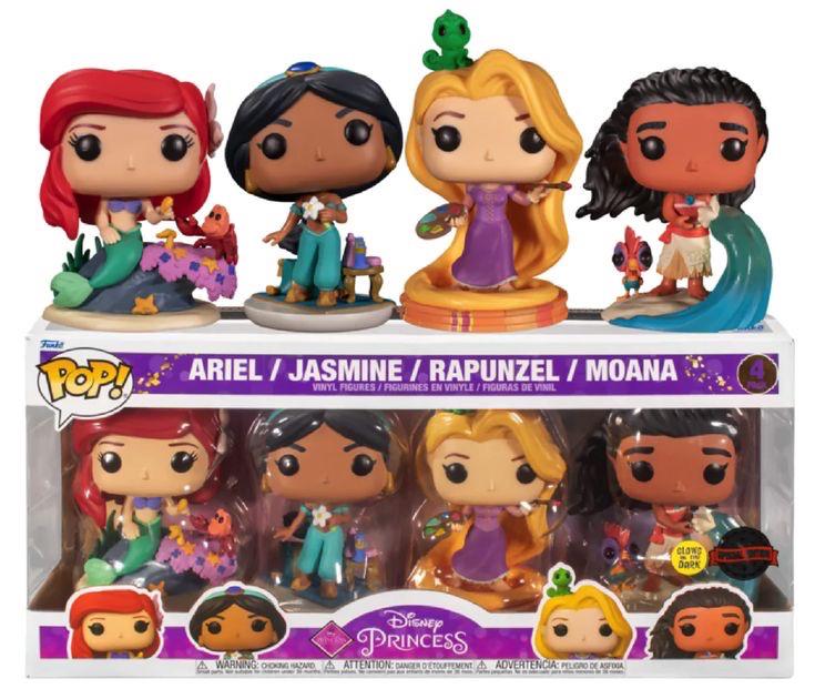 Ariel, Jasmine, Rapunzel, Moana